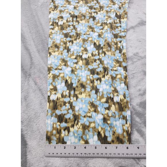 Vintage Style&Co Stretch High Rise Capri Pant Size 12 Blue Yellow Brown Floral - Picture 8 of 9